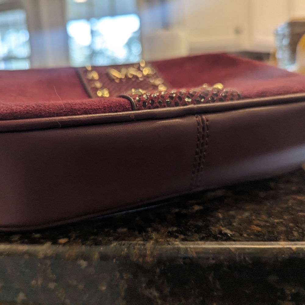 Michael Kors Burgundy Studded FANNY Bag - Picture 2 of 4